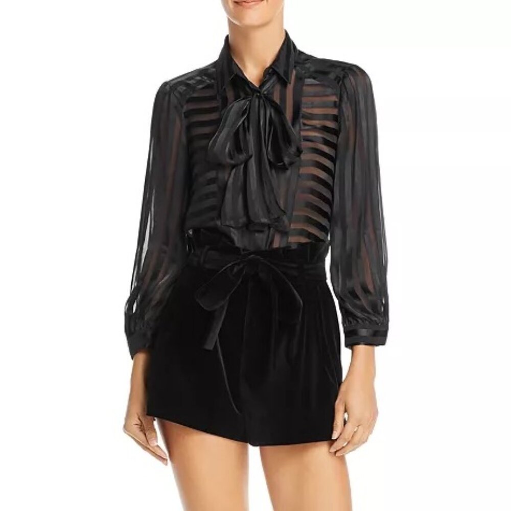 alice + olivia NWT Black Willis blouse Size XS